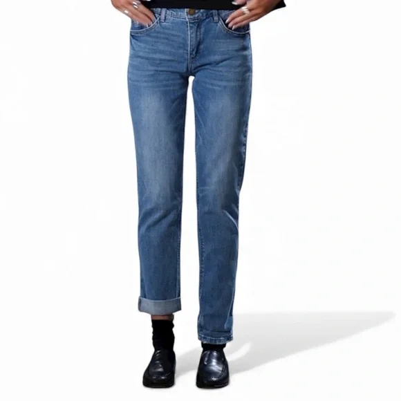 WIT & WISDOM 'Ab'Solution High Waist Girlfriend Jeans - LIGHT BLUE ARTISANAL 16 - Picture 2 of 12